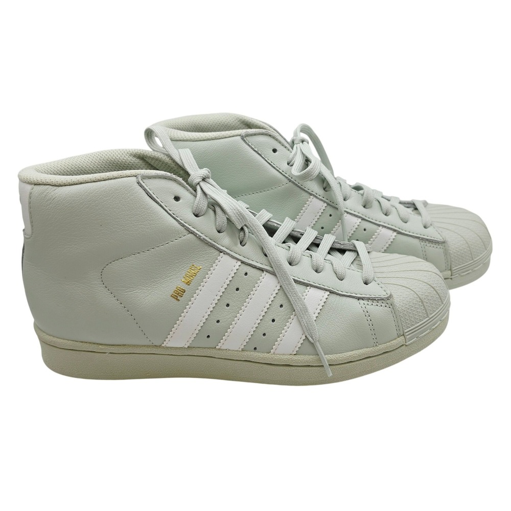 Adidas Pro Model Mint Green Leather Mid Top Shell Toe Sneakers CQ0622 Womens 6.5